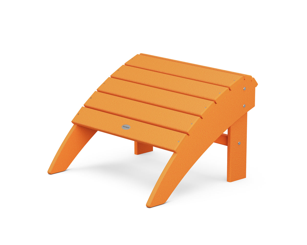 POLYWOOD Vineyard Curveback Adirondack Ottoman in Tangerine