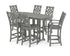 POLYWOOD Country Living Wovendale 7-Piece Bar Set in Slate Grey