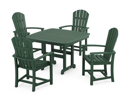 POLYWOOD Palm Coast 5-Piece Dining Set with Trestle Legs - 44" Table in Green