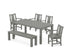 POLYWOOD Prairie 6-Piece Parsons Dining Set with Bench in Slate Grey