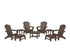 POLYWOOD Nautical Grand Adirondack 9-Piece Conversation Set in Mahogany