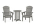 POLYWOOD Nautical Adirondack 3-Piece Round Bistro Dining Set in Slate Grey