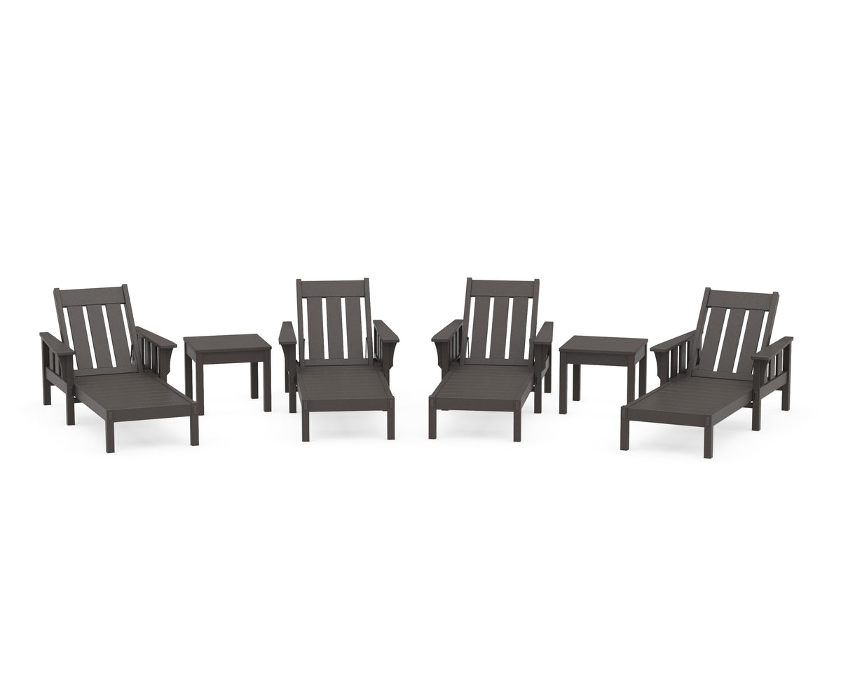 POLYWOOD Acadia 6-Piece Chaise Set in Vintage Coffee