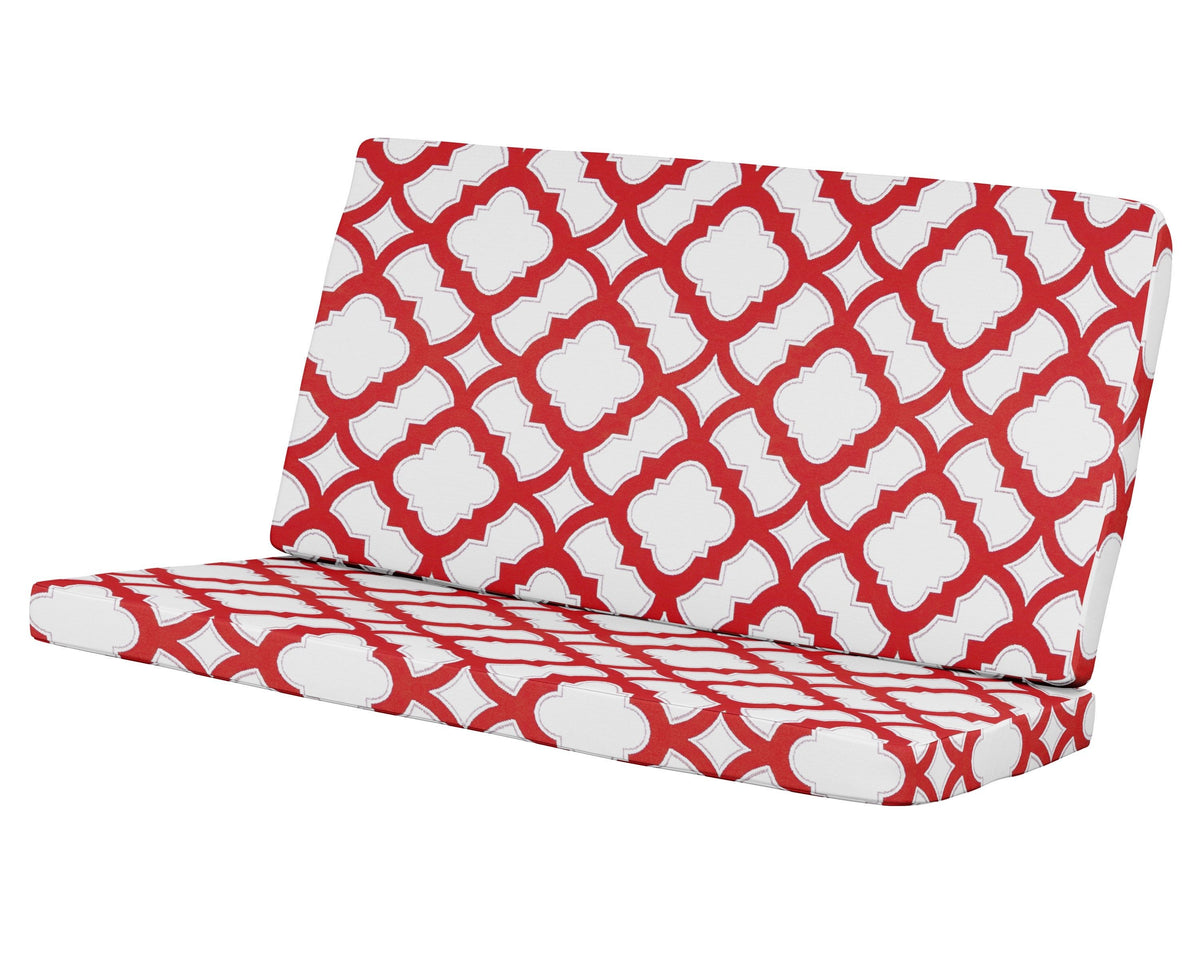 POLYWOOD Modern Loveseat Cushion in Trellis Crimson