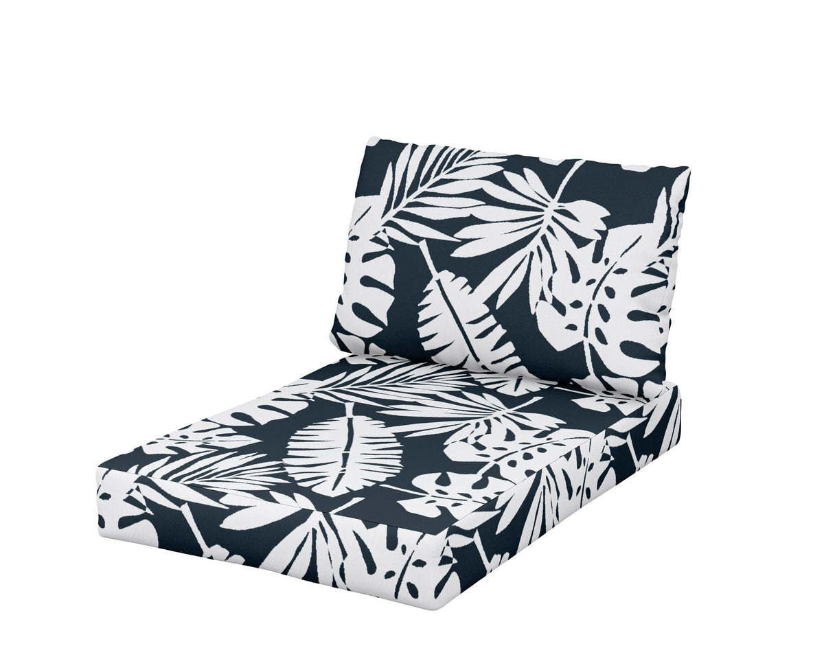 POLYWOOD Daybed Swing Seat/Back Cushion in Leaf Marine Indigo