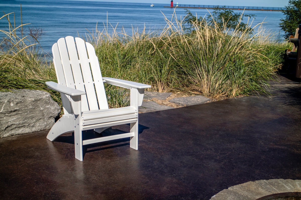 Detail photo of the POLYWOOD Vineyard Curveback Adirondack Chair in White