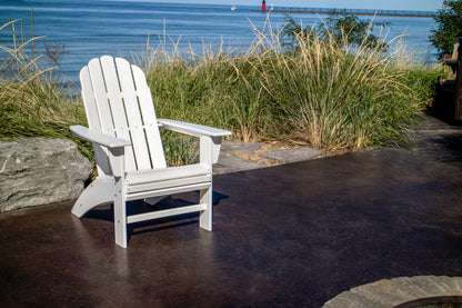 Detail photo of the POLYWOOD Vineyard Curveback Adirondack Chair in White