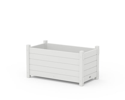 POLYWOOD Nautical Rectangle Double Planter Box in White