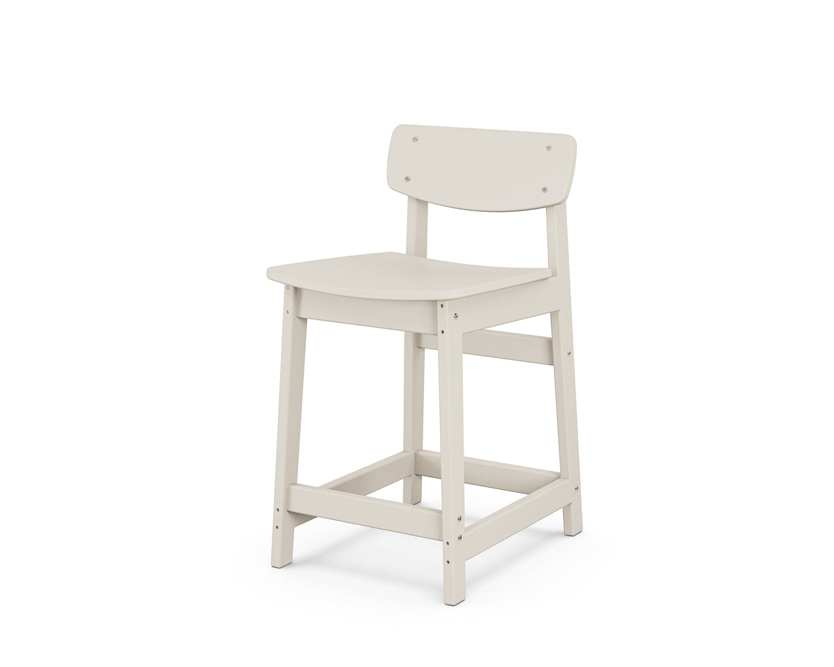 POLYWOOD Modern Studio Urban Lowback Counter Chair in Sand