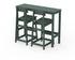 POLYWOOD Modern Studio Plaza Bar Chair 3-Piece Balcony Set in Green