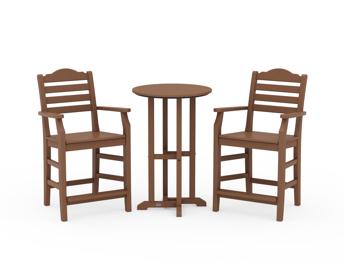 POLYWOOD Savannah 3-Piece Farmhouse Counter Set in Teak