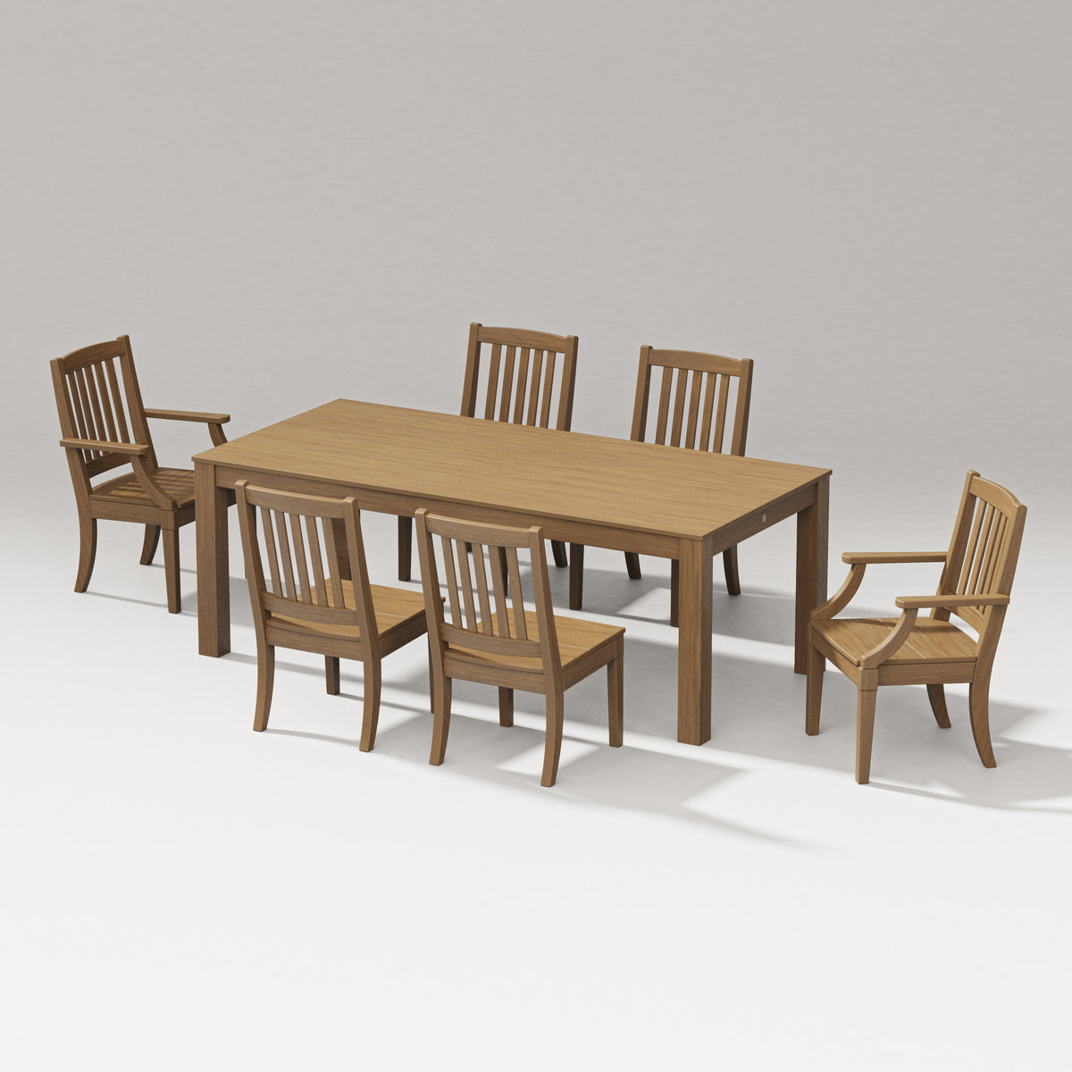 POLYWOOD Estate 7-Piece Parsons Table Dining Set in Natural