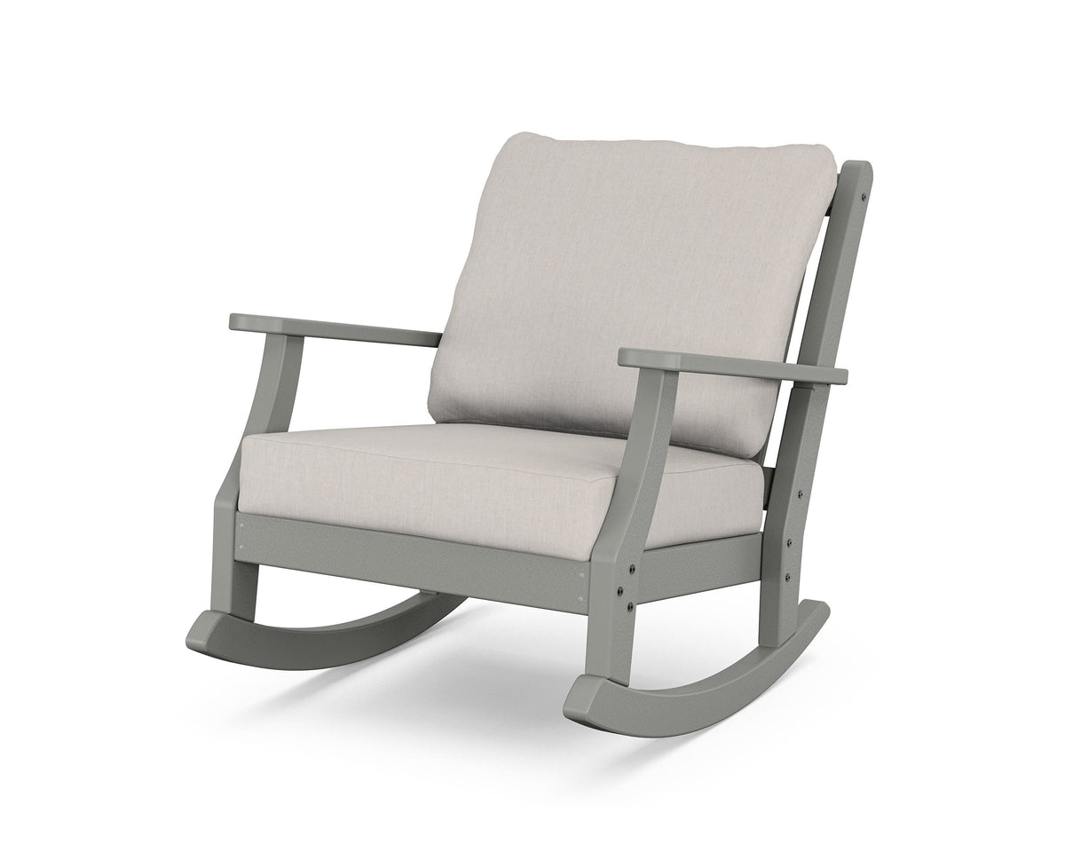 POLYWOOD Wovendale Deep Seating Rocking Chair in Slate Grey / Cast Ash