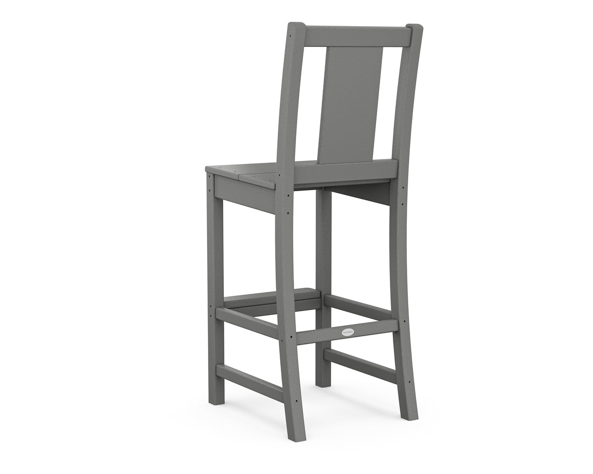 Angled view of the POLYWOOD Prairie Bar Side Chair in Slate Grey