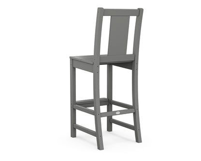 Angled view of the POLYWOOD Prairie Bar Side Chair in Slate Grey