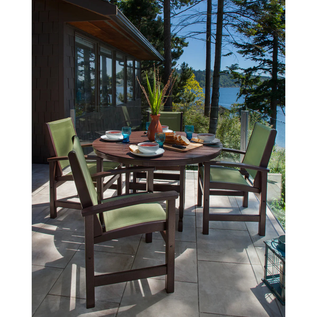 POLYWOOD 48" Round Farmhouse Dining Table