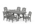 POLYWOOD Savannah Arm Chair 7-Piece Rustic Farmhouse Dining Set in Slate Grey