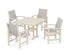 POLYWOOD Coastal 5-Piece Farmhouse Dining Set with Farmhouse 37" Dining Table in Sand / Birch
