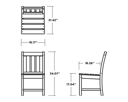 POLYWOOD Oxford Dining Side Chair dimensions