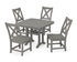 POLYWOOD Braxton Side Chair 5-Piece Dining Set with Trestle Legs - 37" Table in Slate Grey