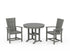 POLYWOOD Quattro 3-Piece Round Farmhouse Dining Set in Slate Grey