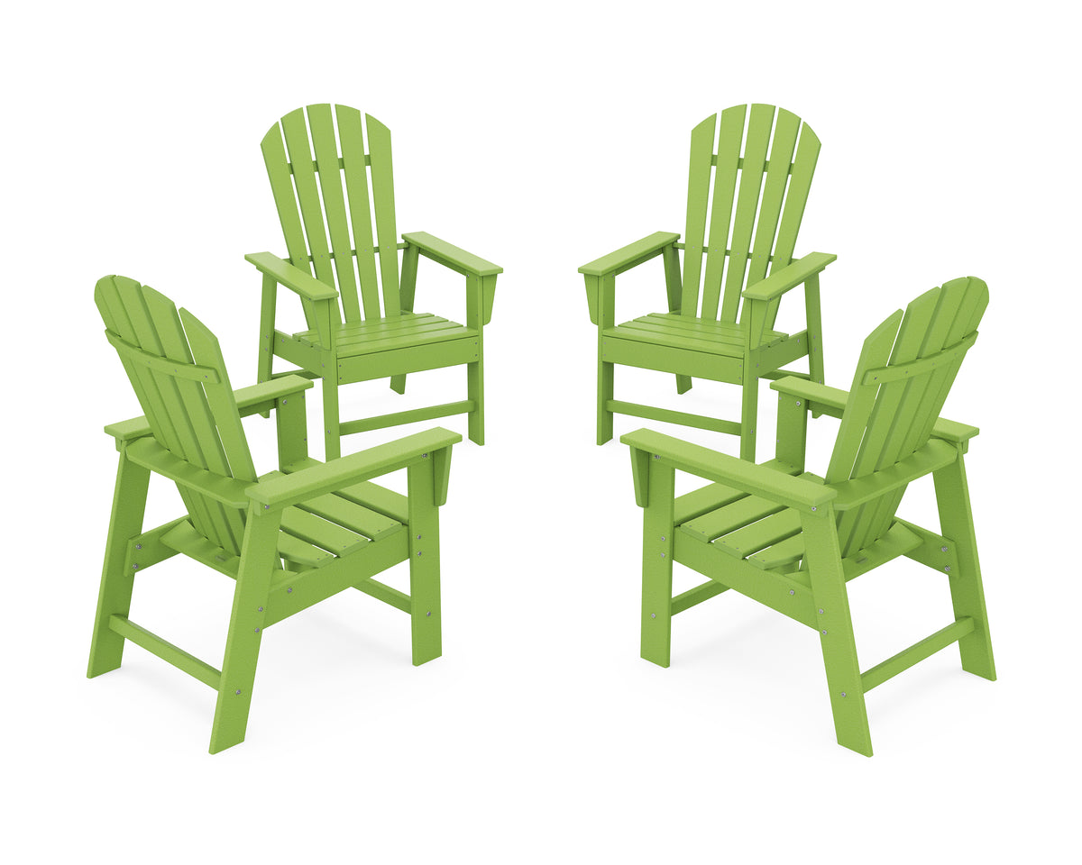 POLYWOOD 4-Piece South Beach Casual Chair Conversation Set in Lime