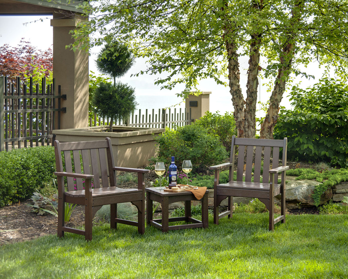 POLYWOOD Vineyard 3-Piece Garden Chair Set in an outdoor setting