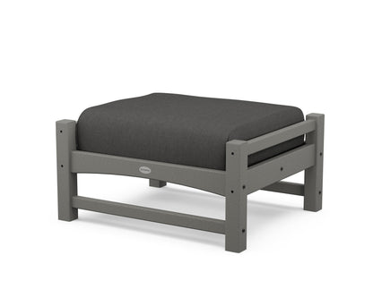 POLYWOOD Club Ottoman in Slate Grey / Spectrum Carbon