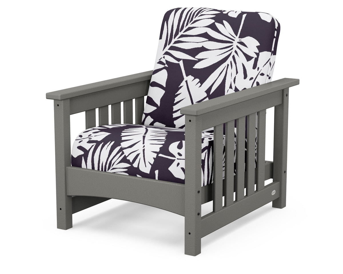 POLYWOOD Club Mission Chair in Slate Grey / Leaf Navy