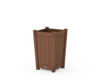 POLYWOOD Vineyard Tapered Square Short Planter Box in Teak