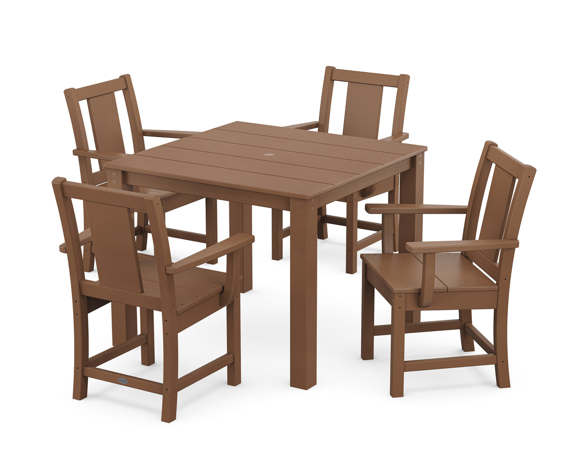 POLYWOOD Prairie 5-Piece Parsons Dining Set in Teak