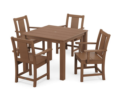 POLYWOOD Prairie 5-Piece Parsons Dining Set in Teak