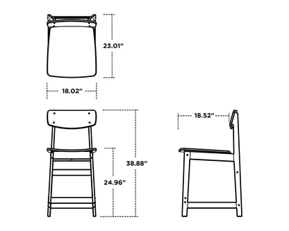 POLYWOOD Modern Studio Urban Counter Chair dimensions