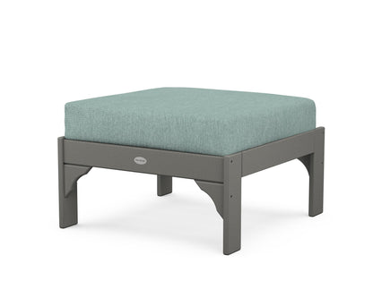 POLYWOOD Vineyard Deep Seating Ottoman in Slate Grey / Glacier Spa