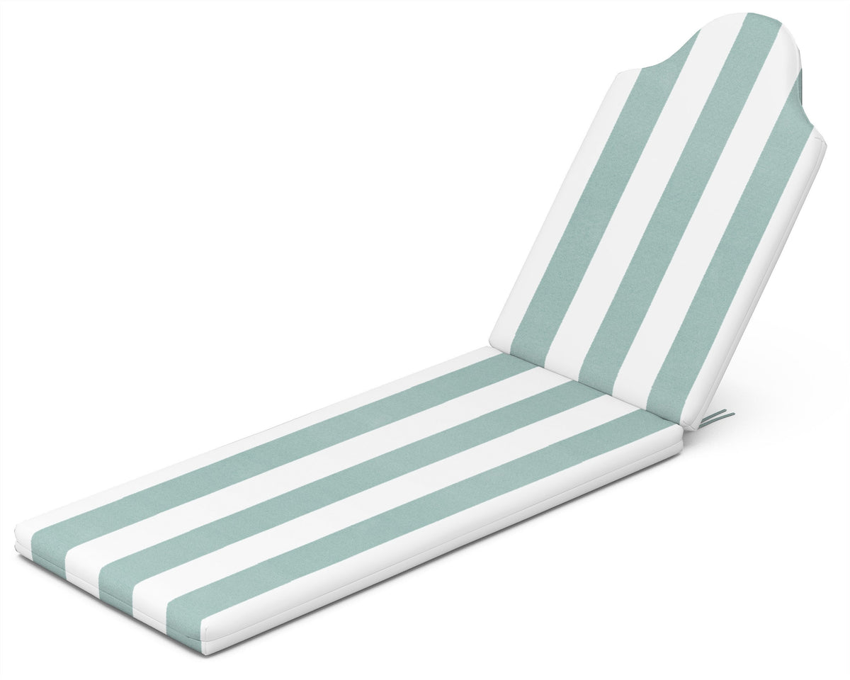 POLYWOOD Chaise Cushion in Cabana Stripe Glacier Spa