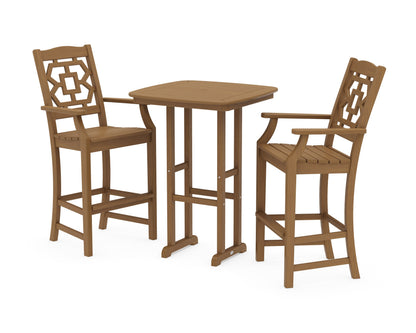 POLYWOOD Chinoiserie 3-Piece Bar Set in Natural