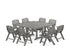 POLYWOOD Nautical Lowback 9-Piece Square Farmhouse Dining Set with Trestle Legs in Slate Grey