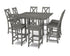 POLYWOOD Braxton 9-Piece Farmhouse Trestle Bar Set in Slate Grey