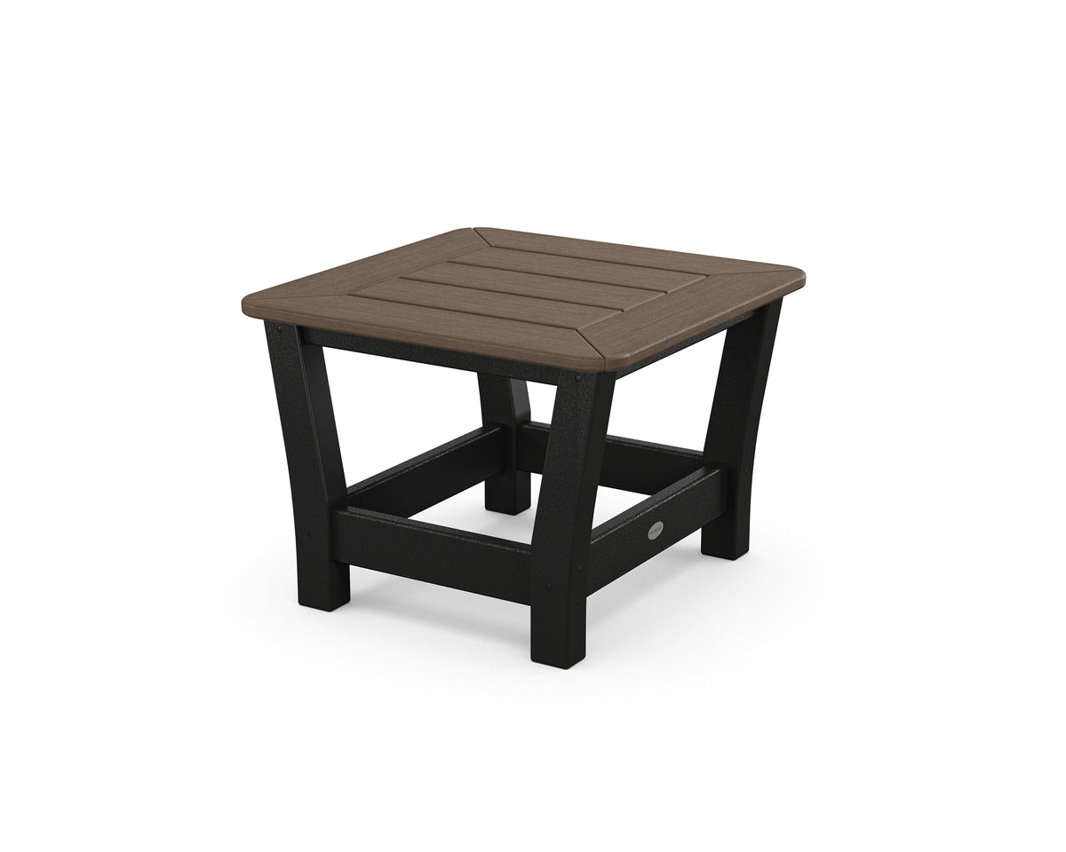 POLYWOOD Harbour Slat End Table in Black / Kona