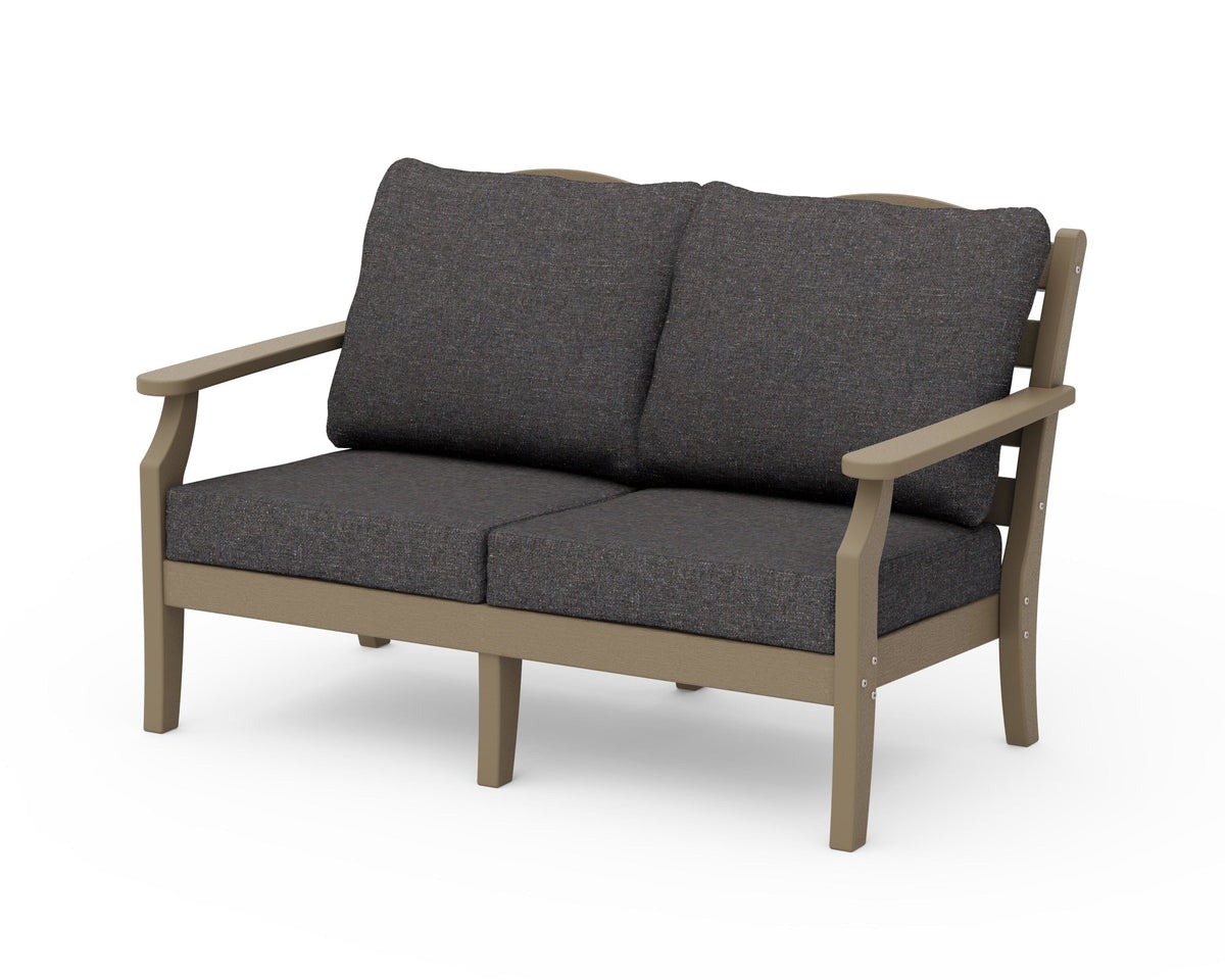 POLYWOOD Savannah Deep Seating Loveseat in Vintage Sahara / Ash Charcoal