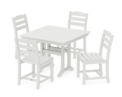 POLYWOOD La Casa Café 5-Piece Side Chair Dining Set in Vintage White