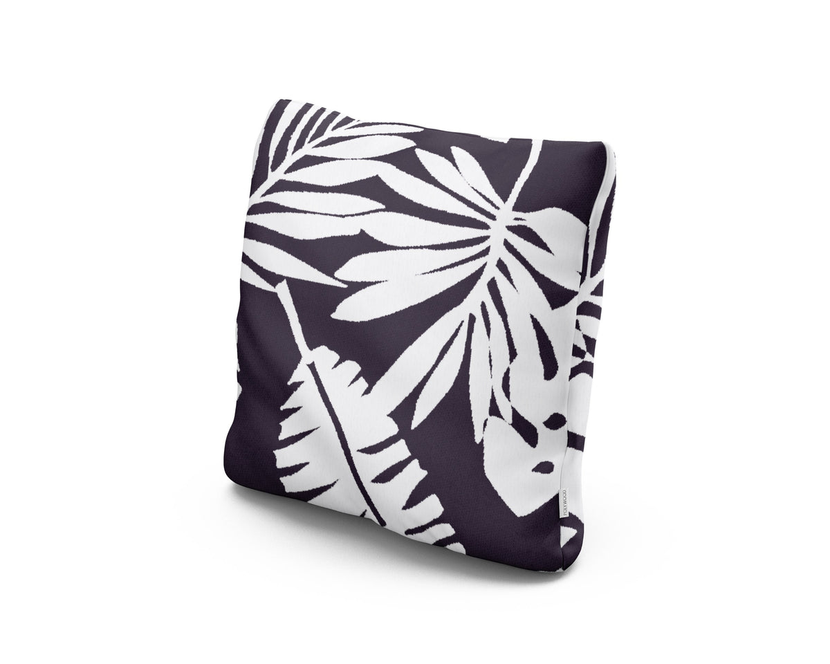 POLYWOOD 18" Outdoor Throw Pillow in Leaf Navy