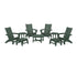 POLYWOOD Modern Grand Adirondack 9-Piece Conversation Set in Green