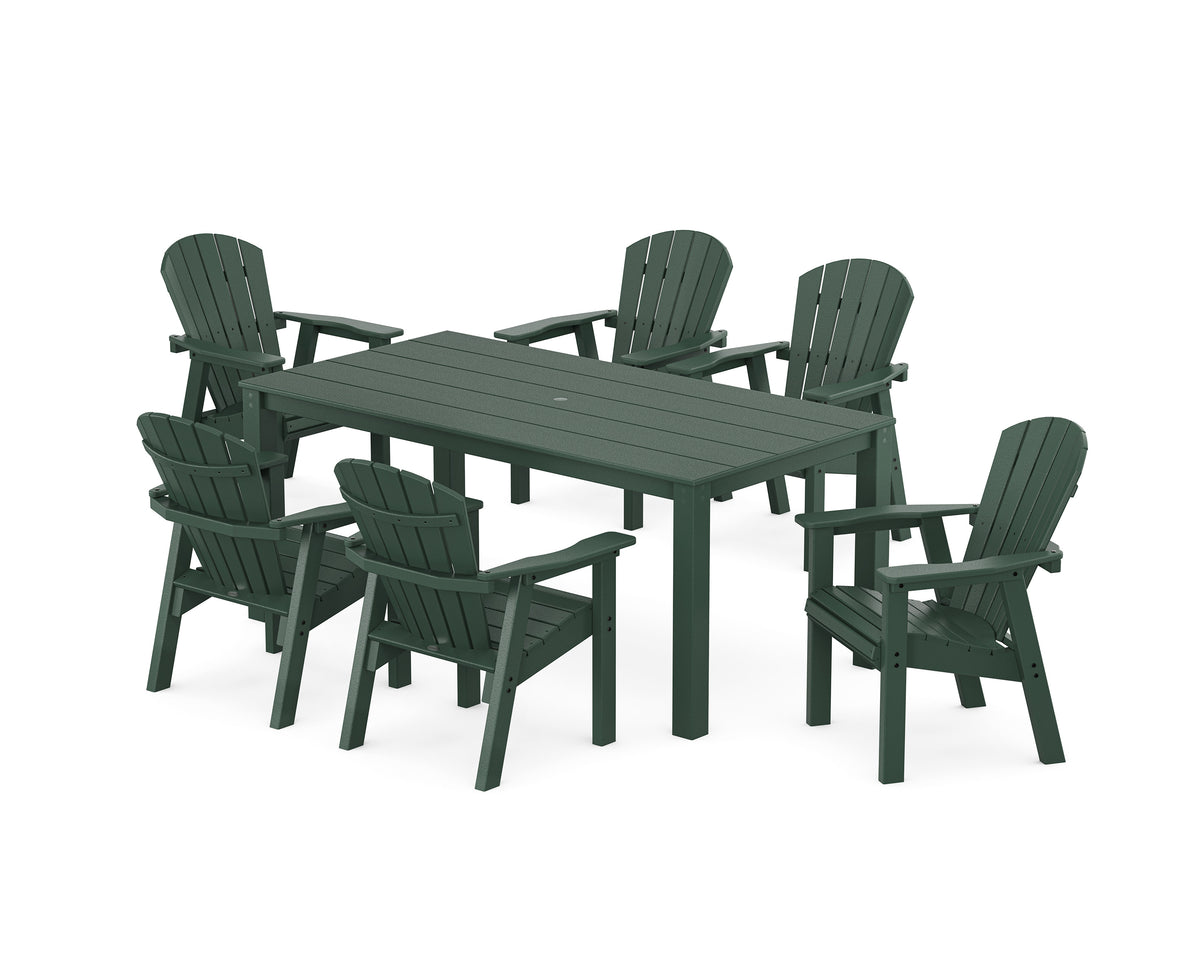 POLYWOOD Seashell 7-Piece Parsons Dining Set in Green