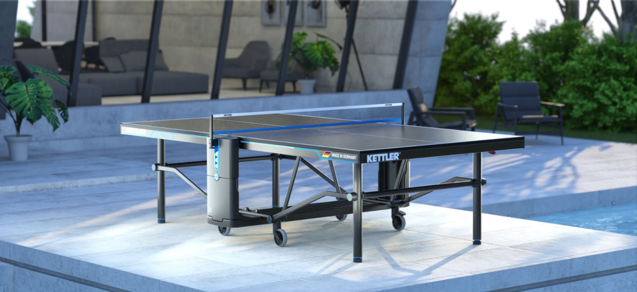 Kettler Outdoor 15 Ping Pong Table and Paddle Set