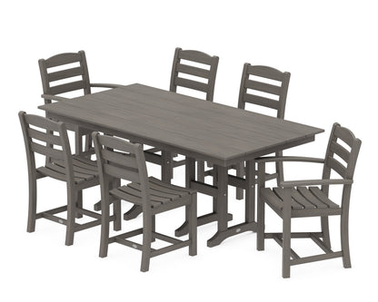 POLYWOOD La Casa Café 7-Piece Farmhouse Dining Set in Driftwood