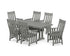 POLYWOOD Acadia Arm Chair 7-Piece Farmhouse Dining Set with Trestle Legs in Slate Grey