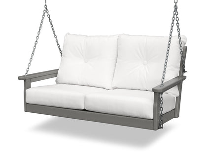 POLYWOOD Vineyard Deep Seating Swing in Slate Grey / Natural