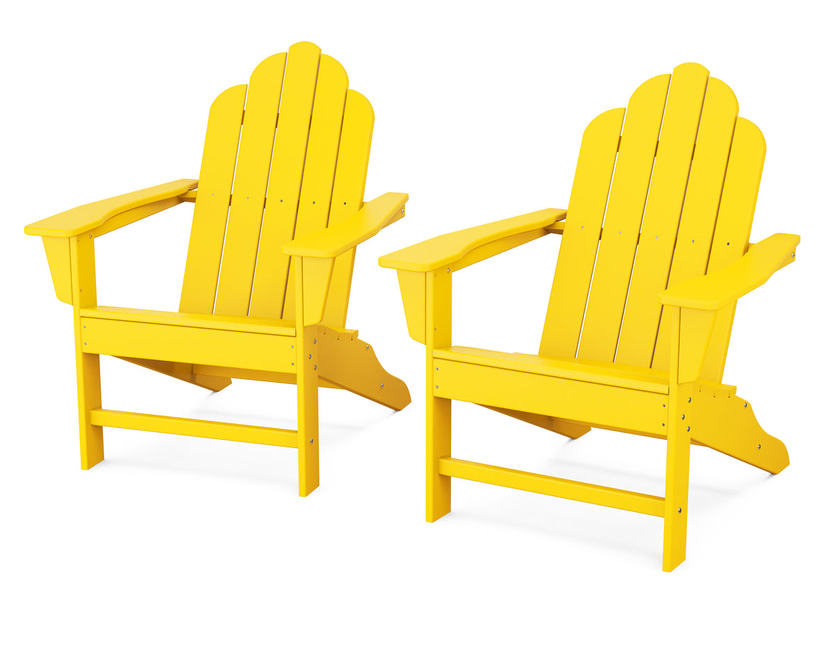 POLYWOOD Long Island Adirondack 2-Piece Set in Lemon