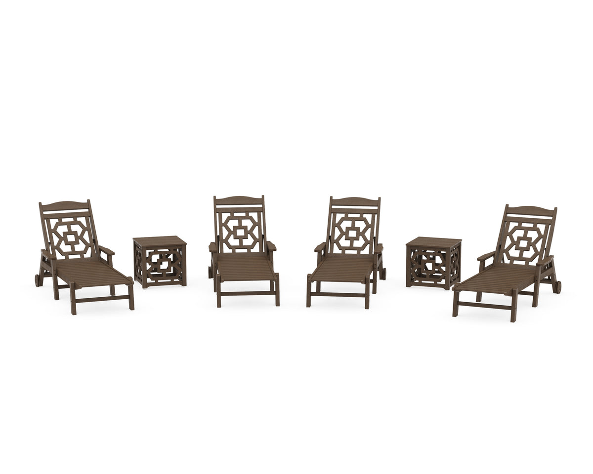 POLYWOOD Chinoiserie 6-Piece Chaise Set in Kona